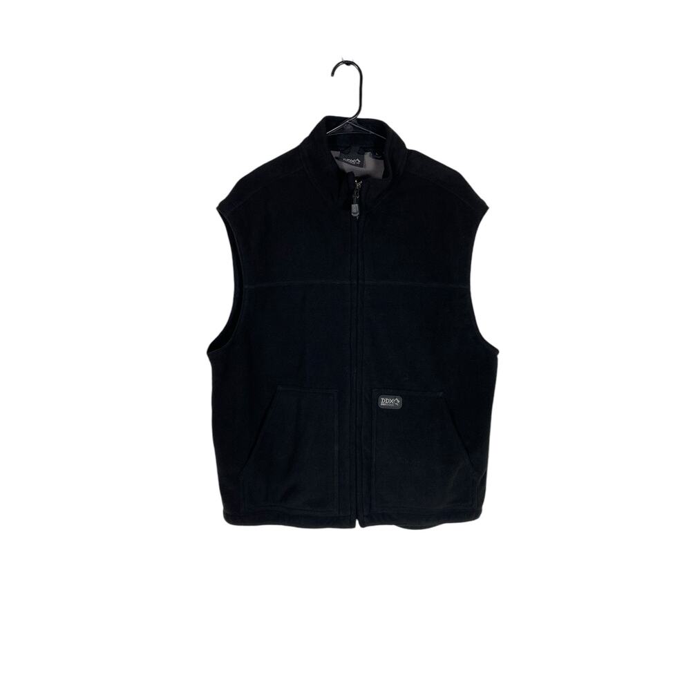 Men's Dri Duk Black Fleece Polyester full zip Vest Size Large